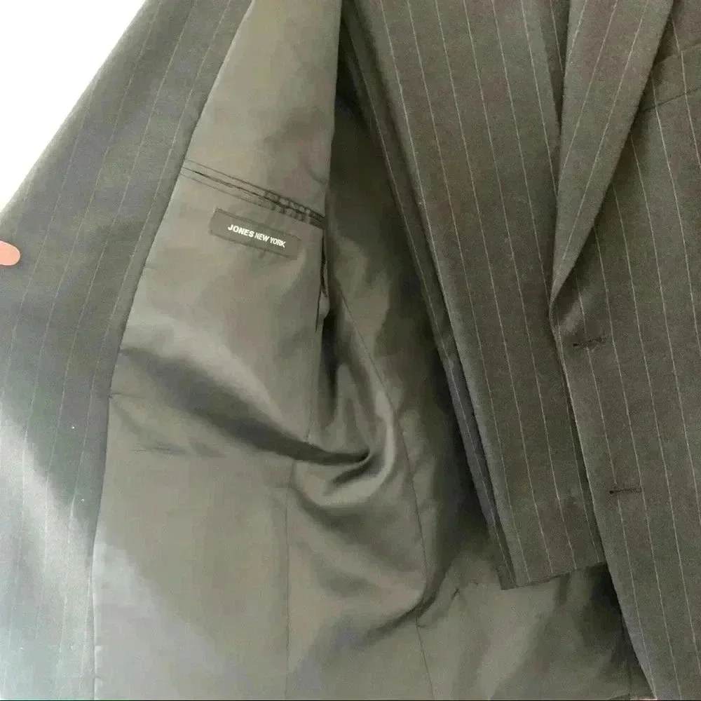 Mens black pinstripe cashmere/wool suit